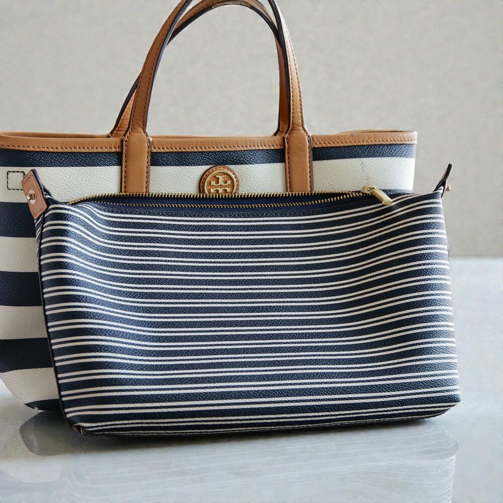 Tory Burch Kerrington Striped Mini Shopper Bag - Picture 12 of 12